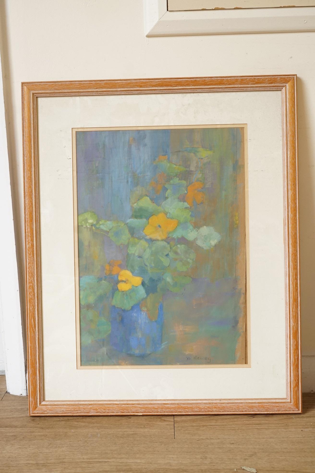 Billie Newey (Contemporary), Still life of flowers in a vase, signed, oil on board, 46 x 34cm